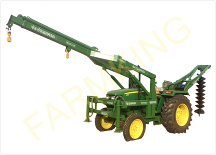 Tractor Crane with Hydraulic Electric Pole Erection Machine